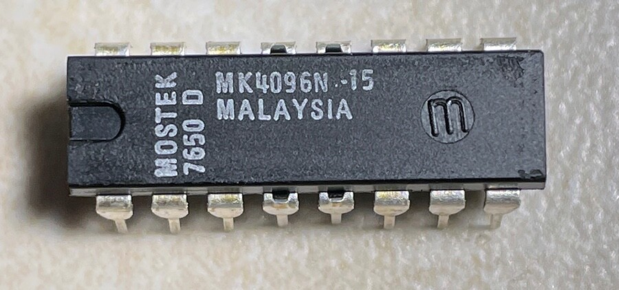 Mostek MK4096N-15 4096 X 1 Dynamic RAM - MITS Memory
