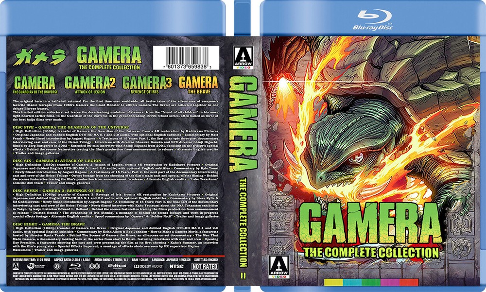 Gamera The Complete Collection - Custom Blu-ray Covers W/ Empty Case (No Discs)