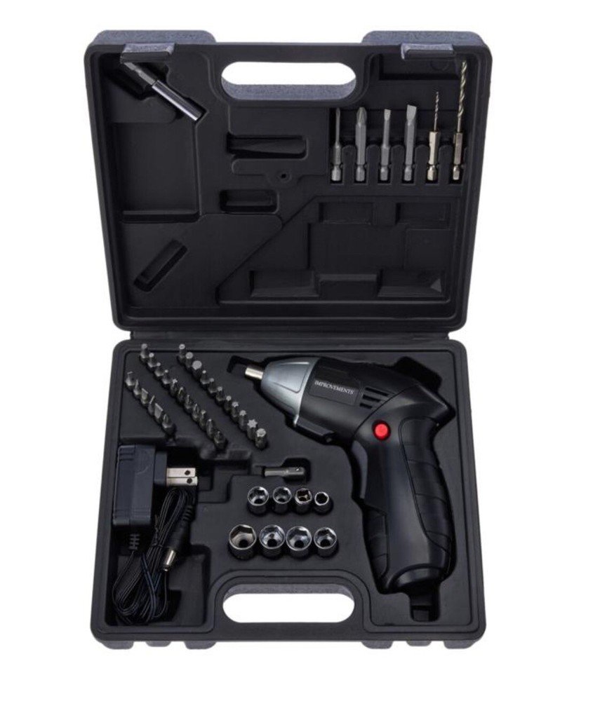 Improvements Cordless Drill with 44-piece Accessory Set & Storage Case -green