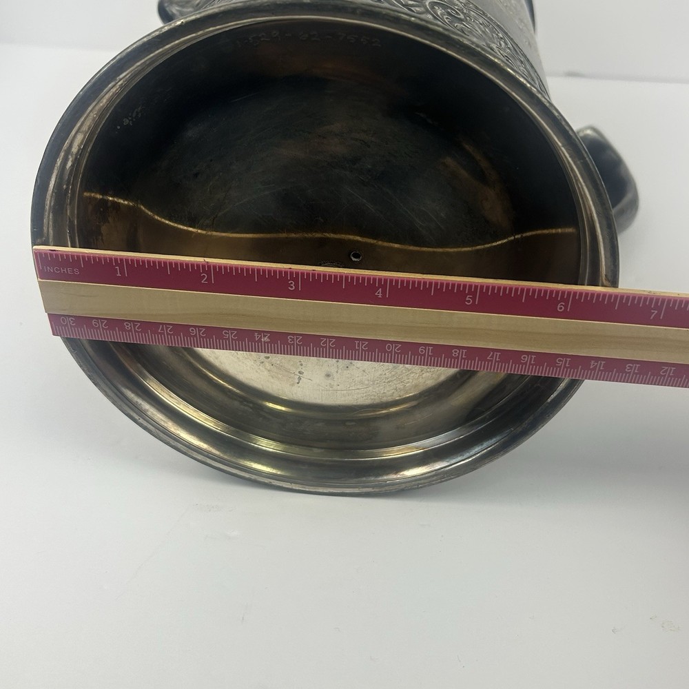 Victorian C. Webster & Sons Quadruple Plate Ice Water Pitcher Monogram “M”