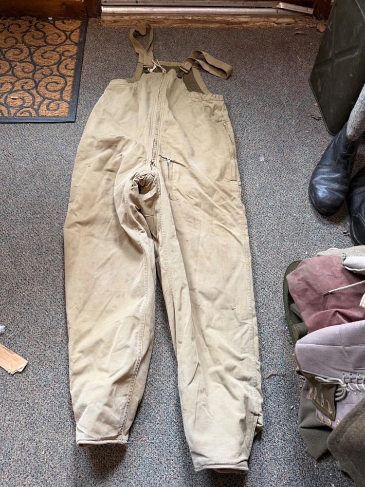 ORIGINAL WWII US ARMY TANKER TANK BIB OVERALLS COVERALLS-SMALL