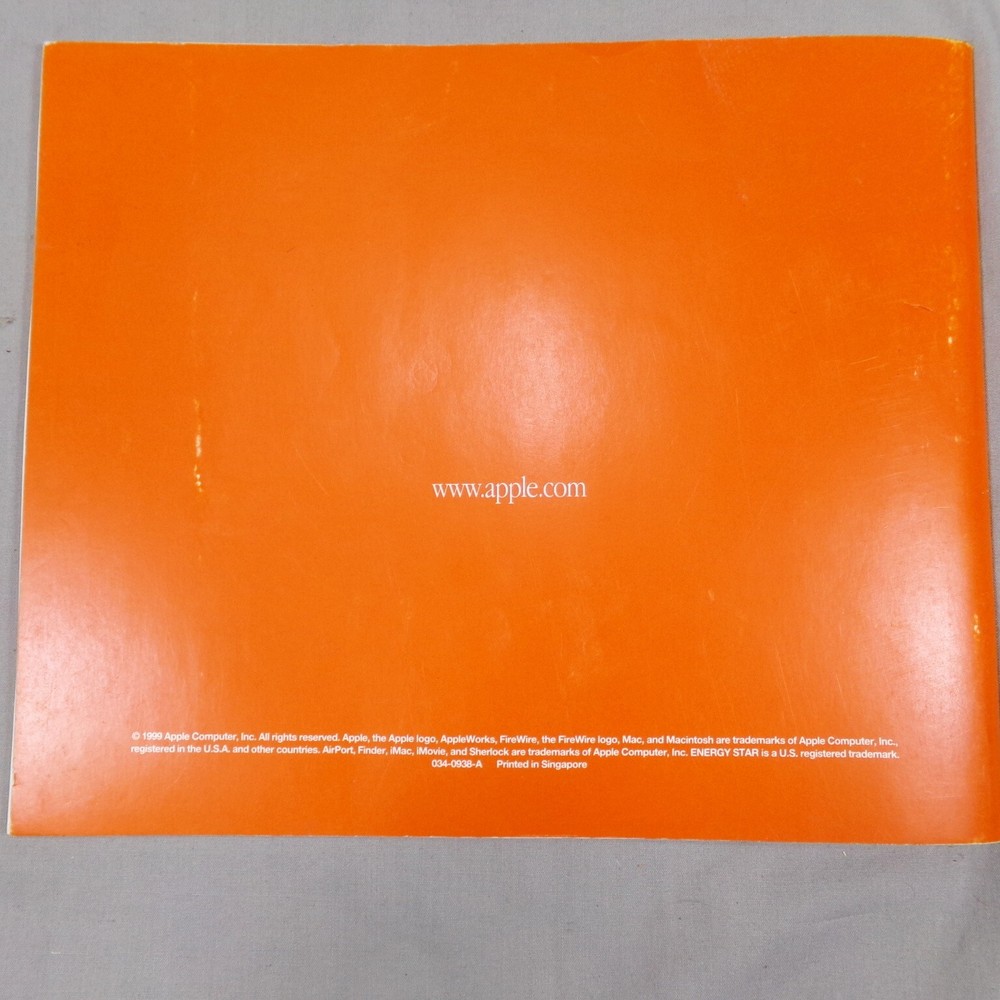 iMAC User's Guide 1999 Apple Computer Orange Cover