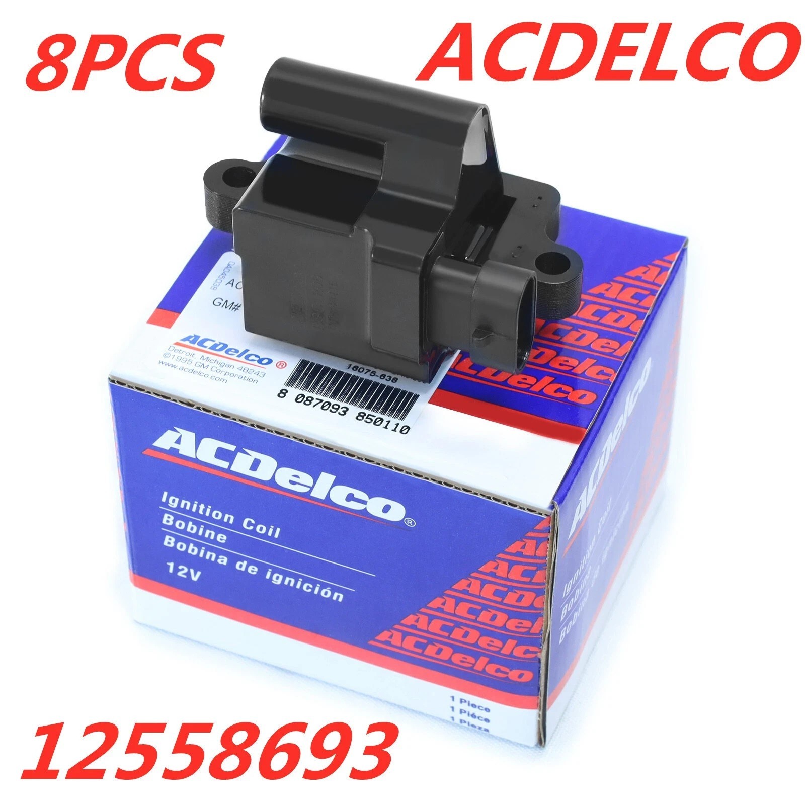 8 Pack Acdelco UF271 12558693 Ignition Coils For Chevy GMC 4.8L 5.3L 6.0L D581