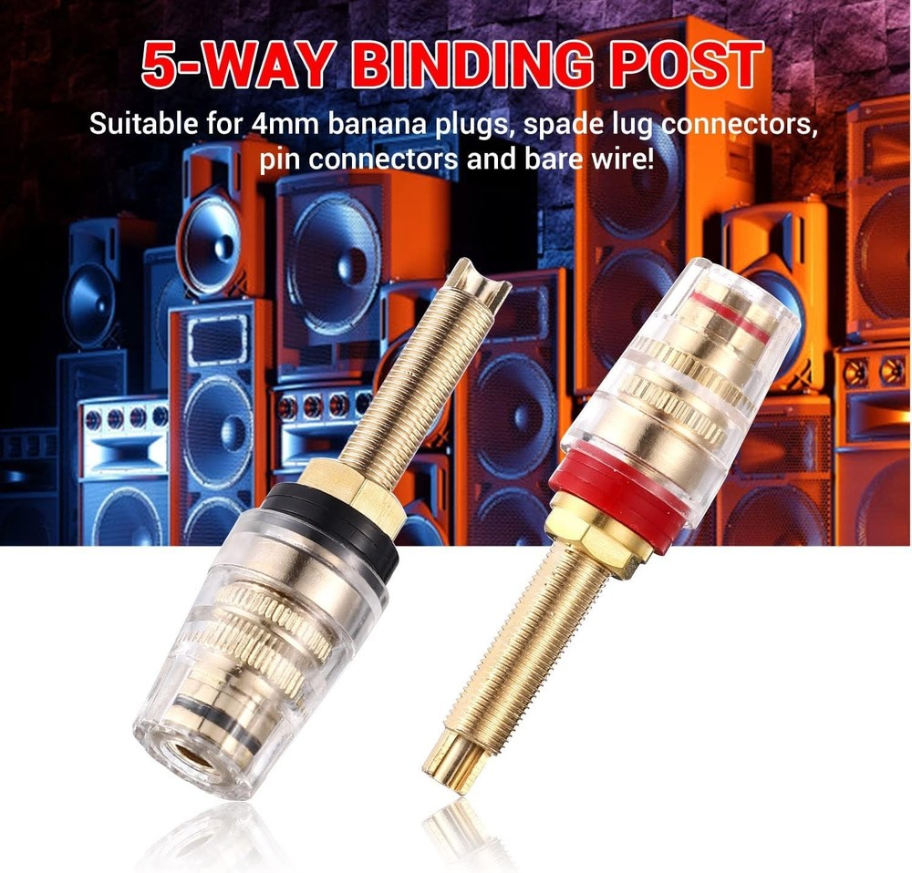 Insulated Speaker Amplifier Binding Post Terminals