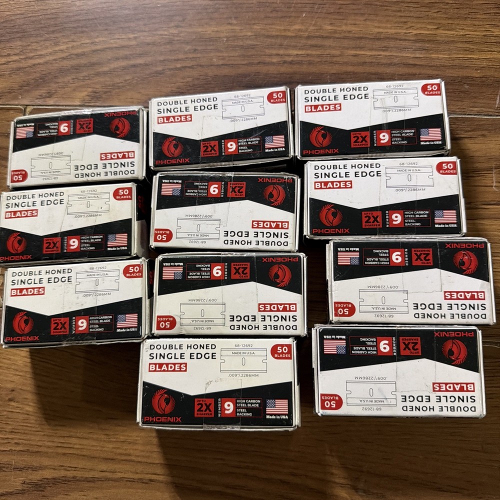 ( 11 BOXES ) Phoenix - 50 Extra Sharp Single Edge Razor Blades Double Honed