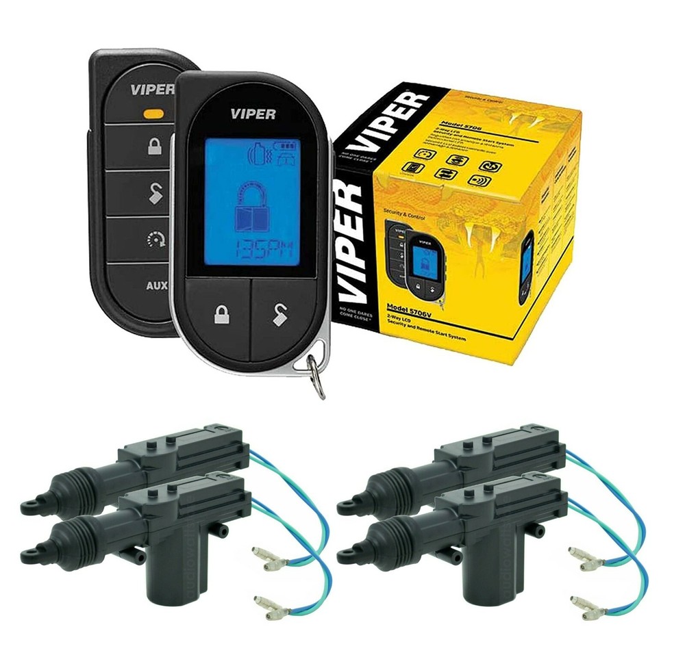 Viper 5706V LCD 2-Way Security Remote Start System + 4 PCS Universal Door Lock