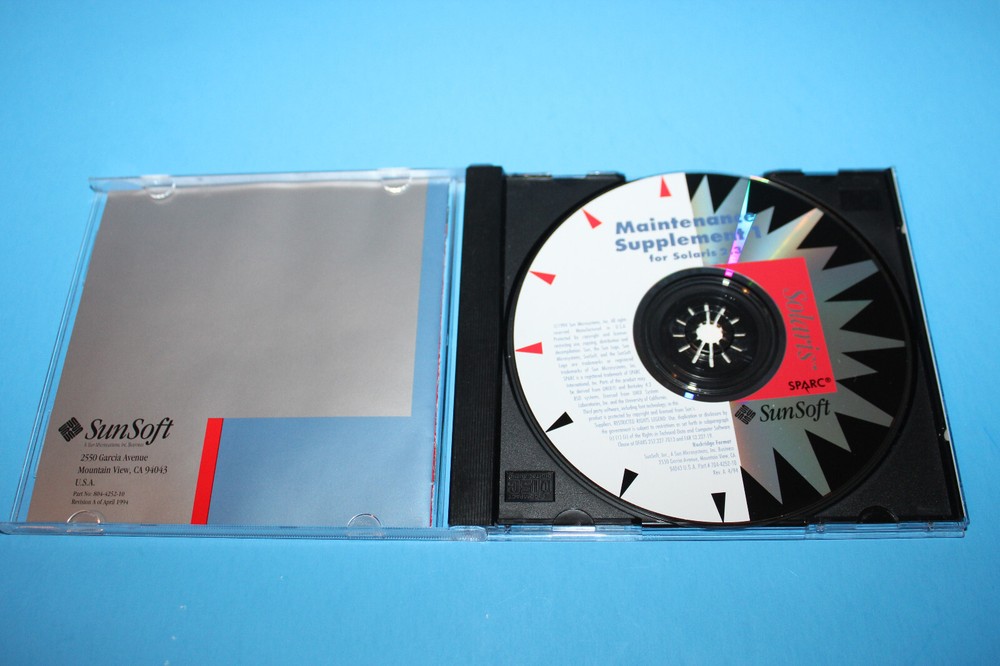 Sun Microsystems Solaris 2.3 Supplement Rev B & Maintenance 1 Software