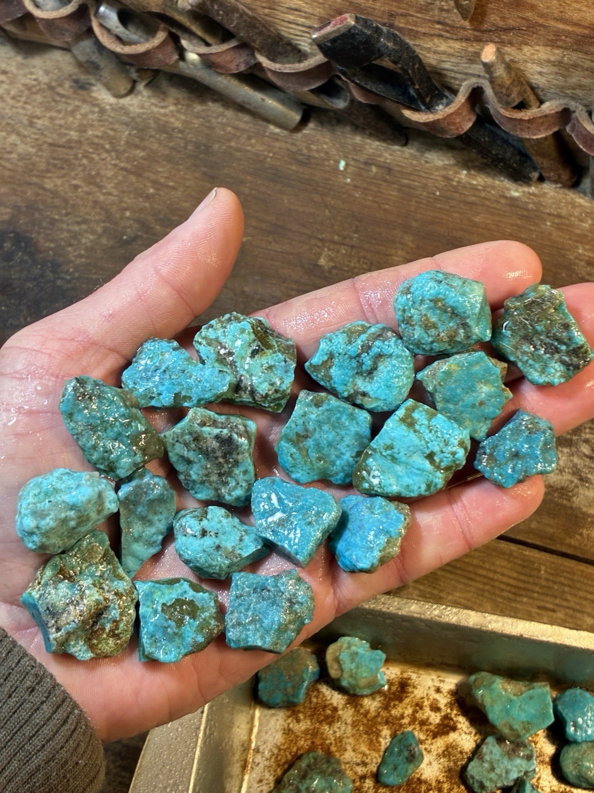 1 Lb. Ithaca Peak, Real Turquoise! Electric blues! High in matrix. ❤️‍🔥3 Left!