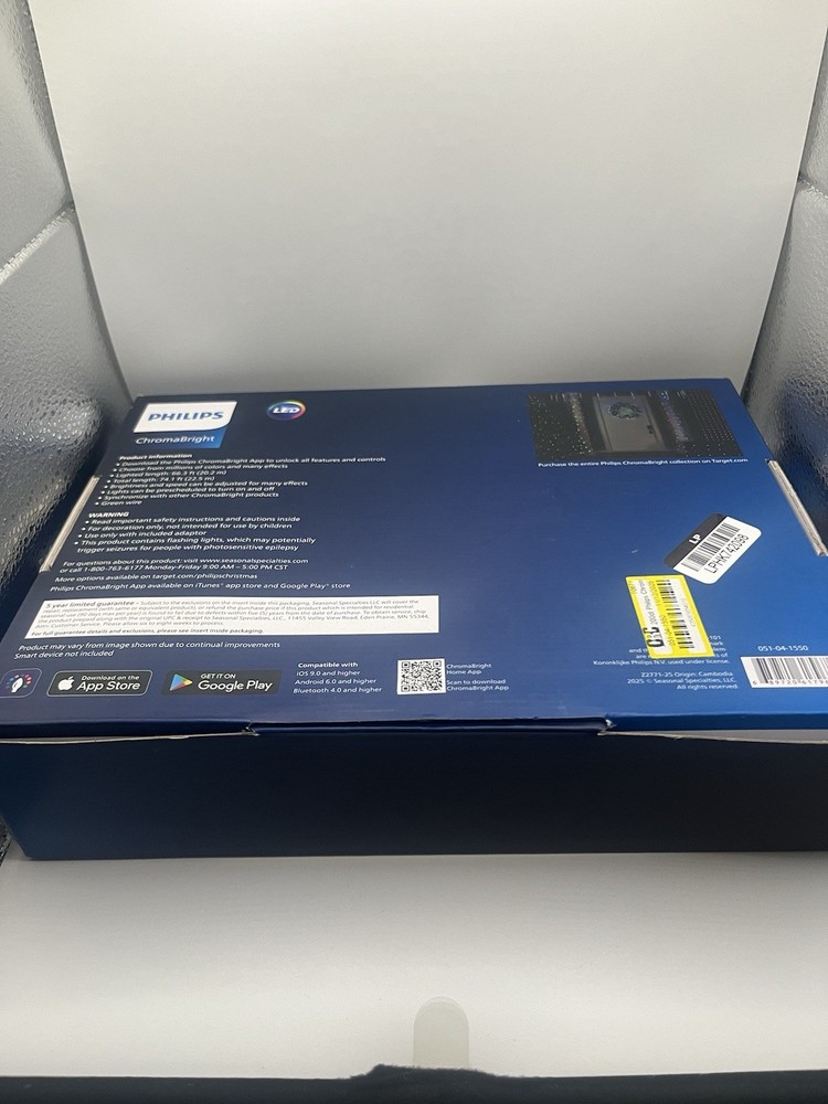 200ct LED Philips ChromaBright App-Controlled Indoor/Outdoor String Lights