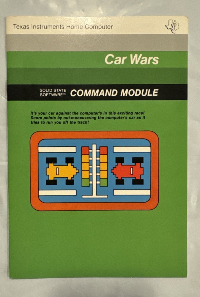 Vintage Texas Instruments TI-99/4A Car Wars Game Manual Command Module ONLY!