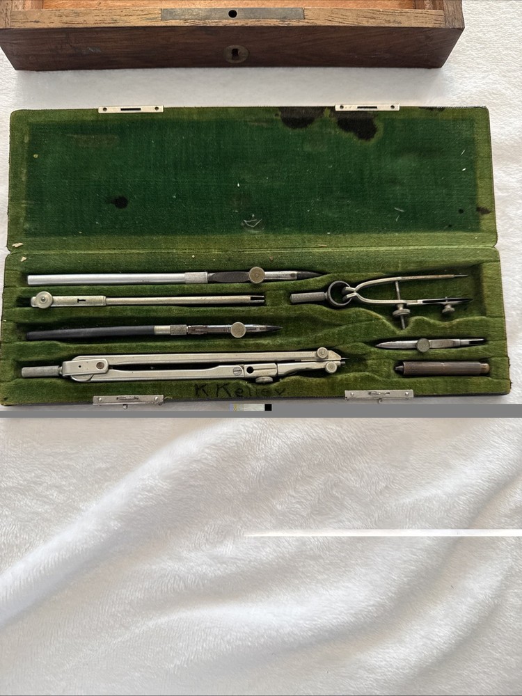 Vintage Pilot Drawing Instruments Drafting Compass Set in Case