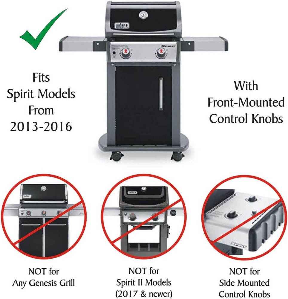 Weber Spirit 200 Replacment Gas Control Knobs 69892 Gray,Chrome,Grey,Red