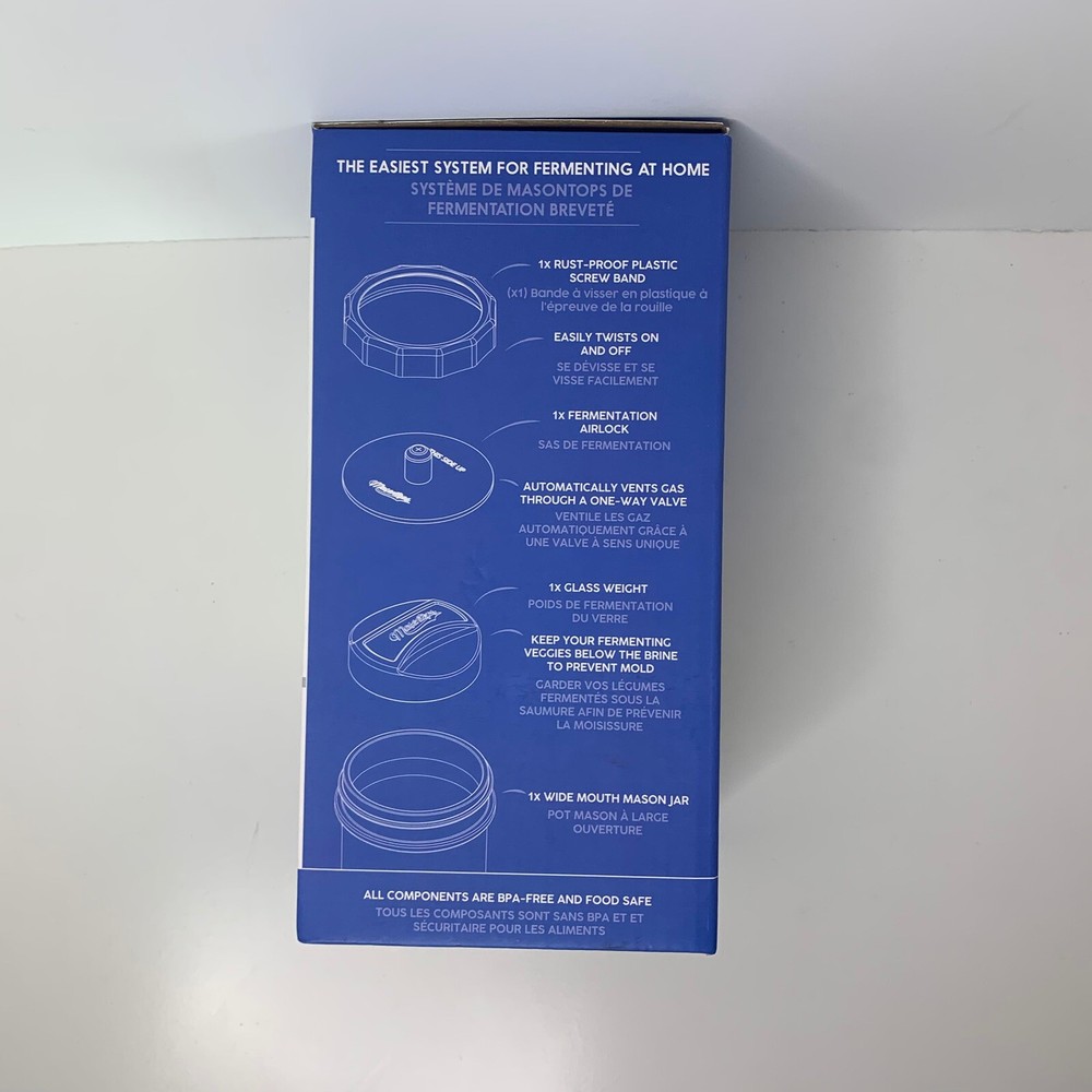 Masontops Fermentation Jar Starter Set, Easy Vegetable Fermentation Kit New