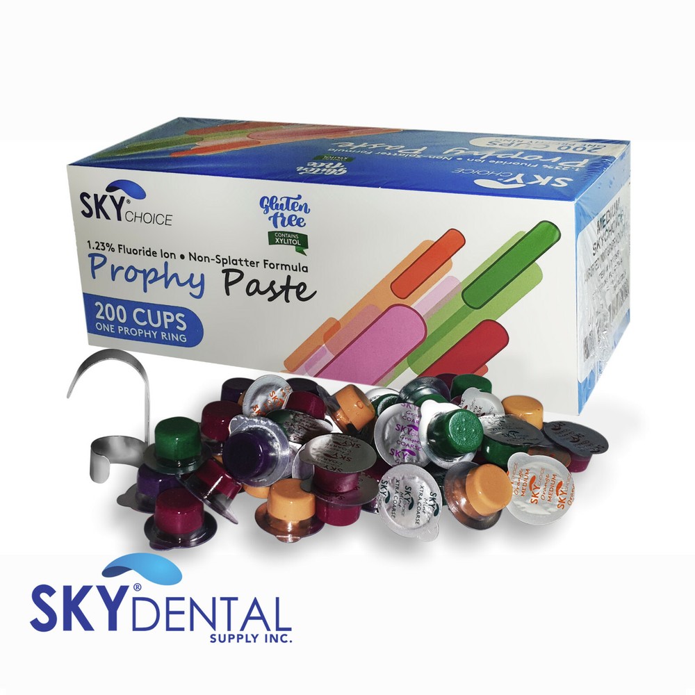 Dental Prophy Paste 200 cups Prophylaxis Non Splatter formula Medium Grit Grape