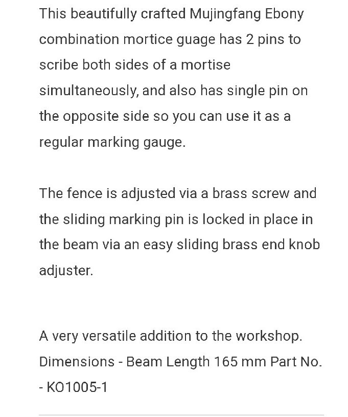 Mujingfang Ebony Marking Mortise Gauge