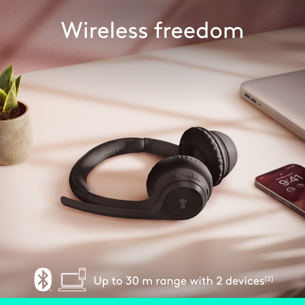 Logitech - Zone 300 Wireless Bluetooth On-ear Headset With Noise-Canceling Mi...