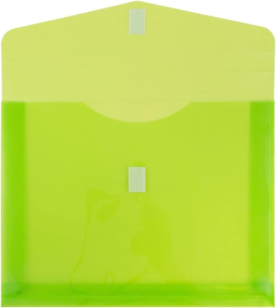 6-Pack Translucent Expansion Envelopes - Hook & Loop Closure for Secure Storage