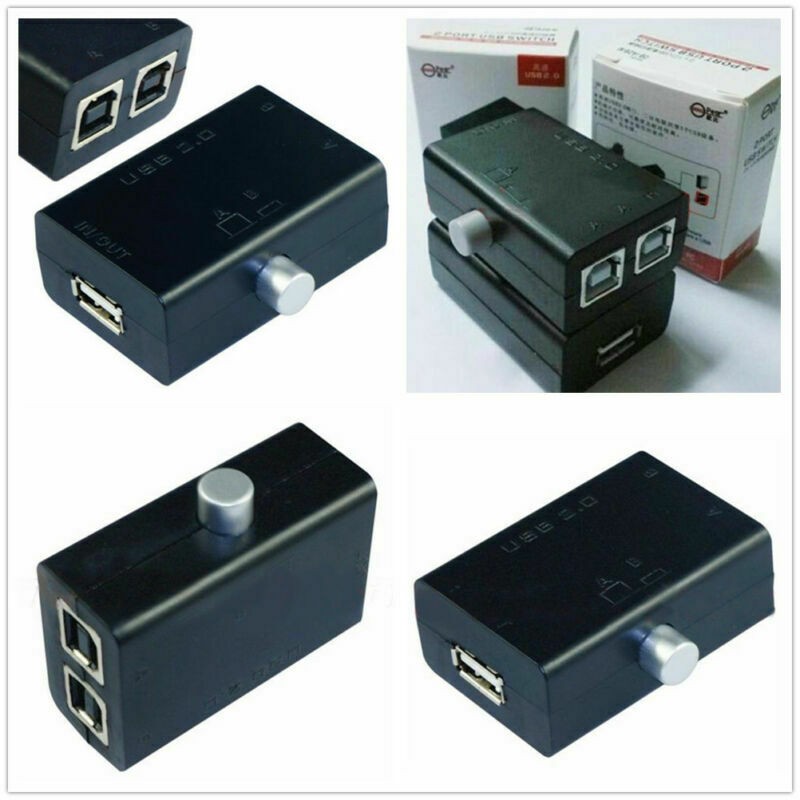 USB Sharing Share Switch Box Hub 2 Ports PC Computer Scanner Printer Manual f