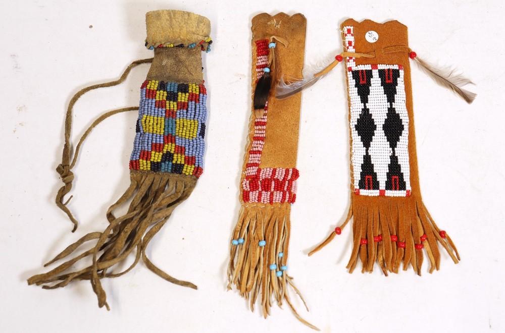 Three Vintage Beaded Pouches