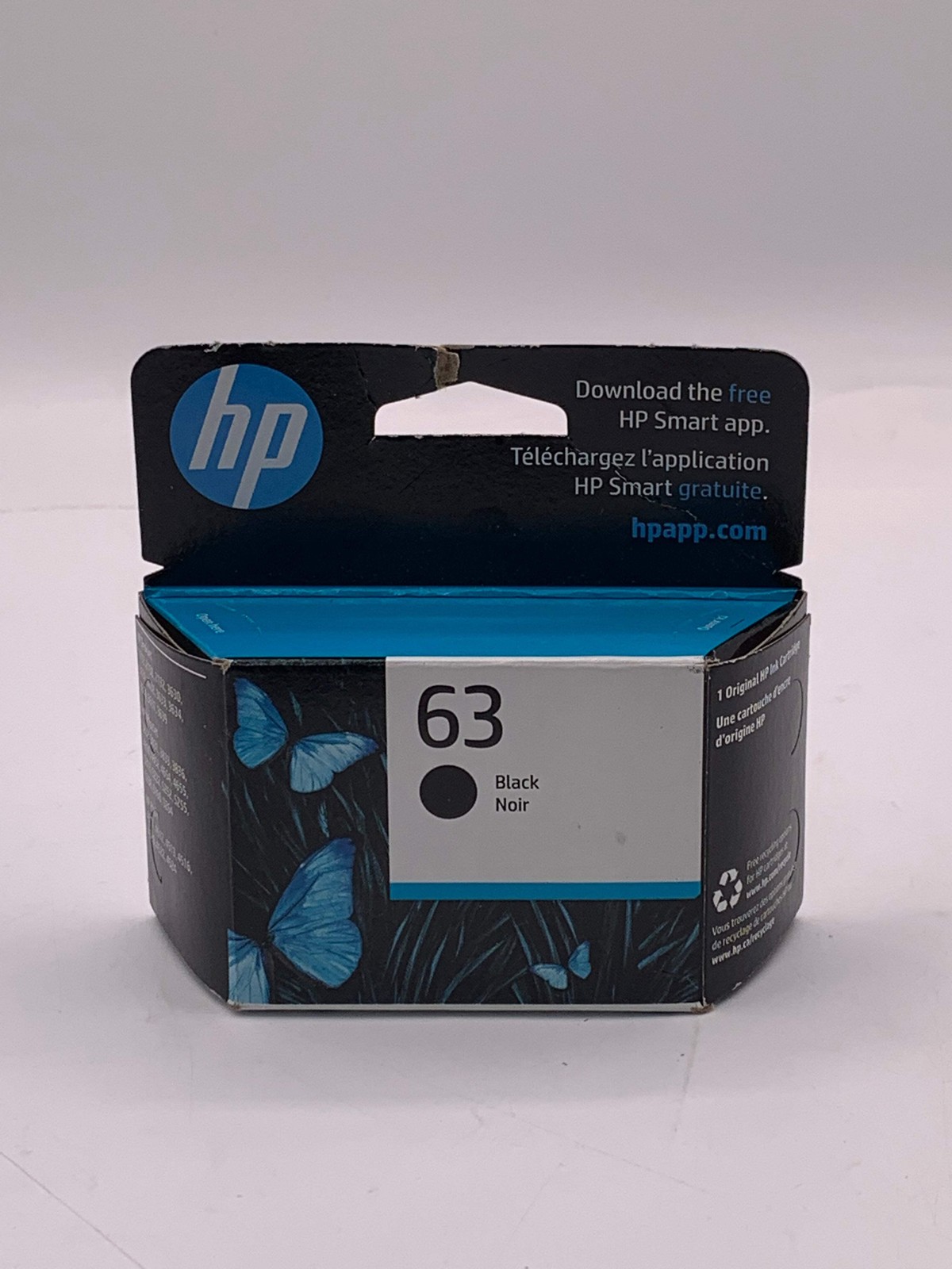 Original Genuine HP 63 Black Printer Ink Cartridge - New In Box OEM