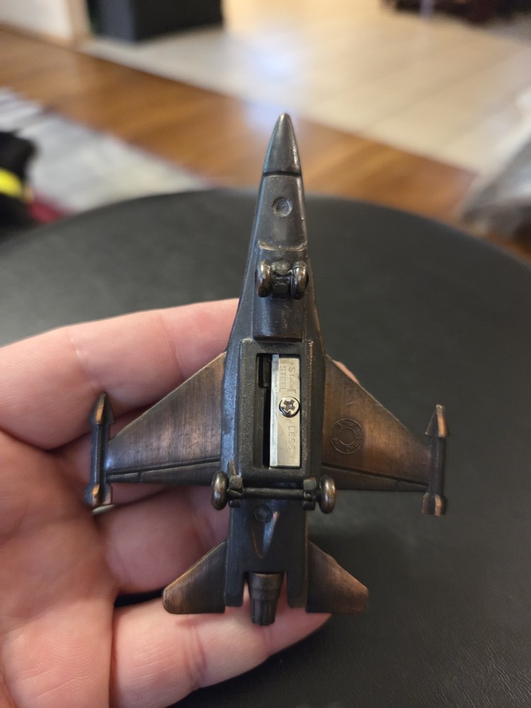 F-18 Hornet Pencil Sharpener Die-cast Copper Colored