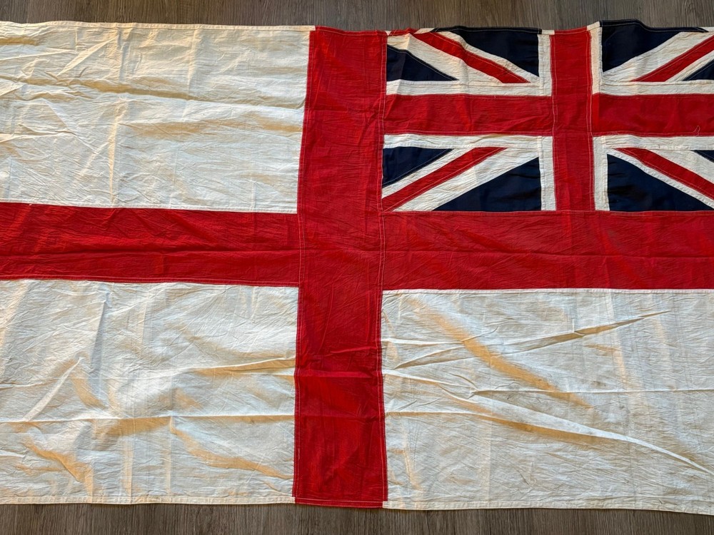 WWII BRITISH NAVAL ENSIGN FLAG SEWN EXAMPLE.