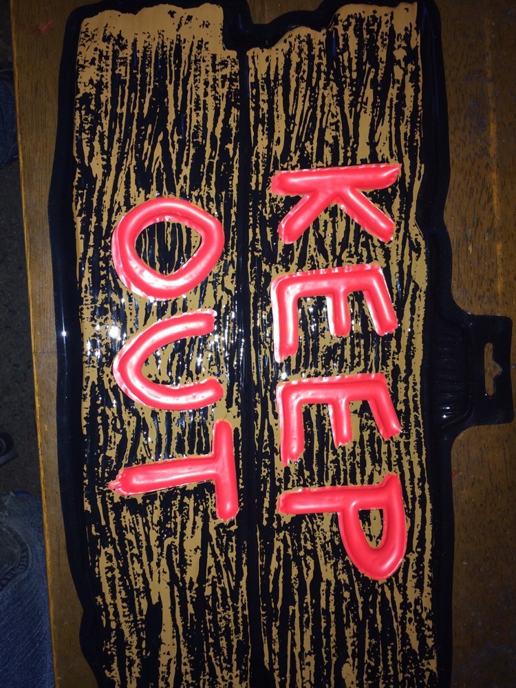 Plastic keep out halloween sign