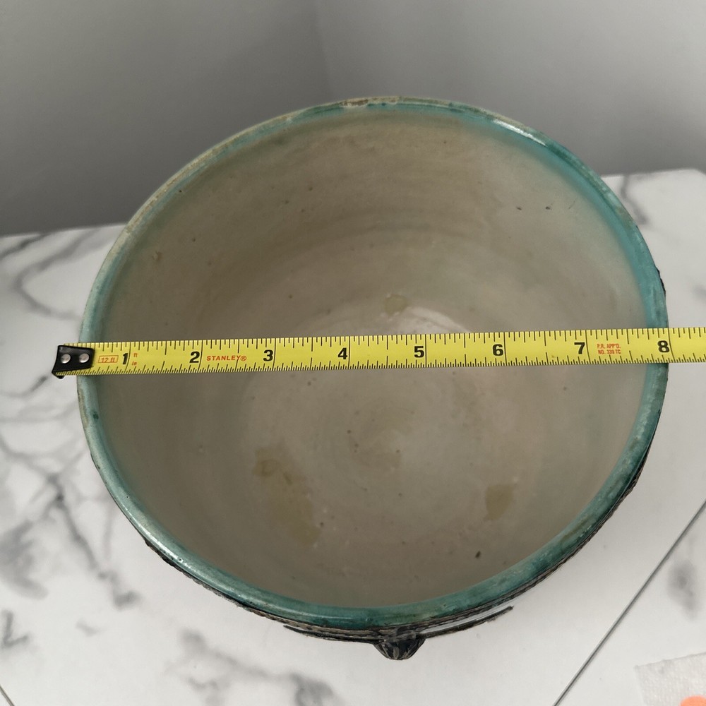 Antique Moroccan Jar With Silver Trim