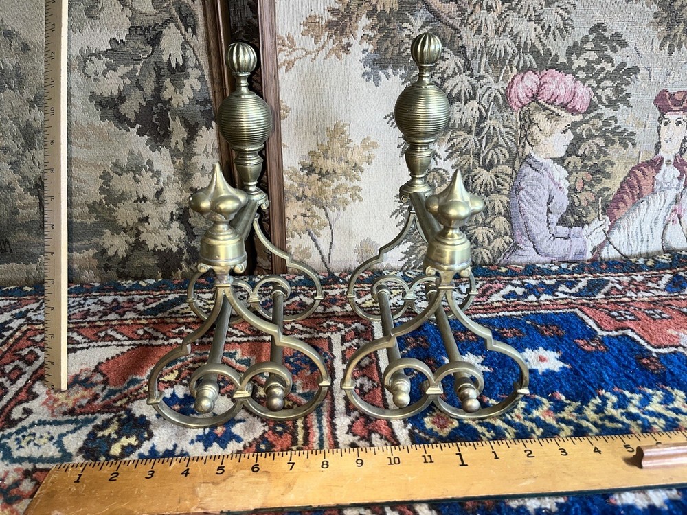 Solid Brass Vintage Andirons i