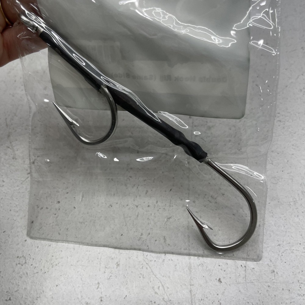 RipTail Double Hook Rig Size 8 Silver Same Side Saltwater Fishing Tackle