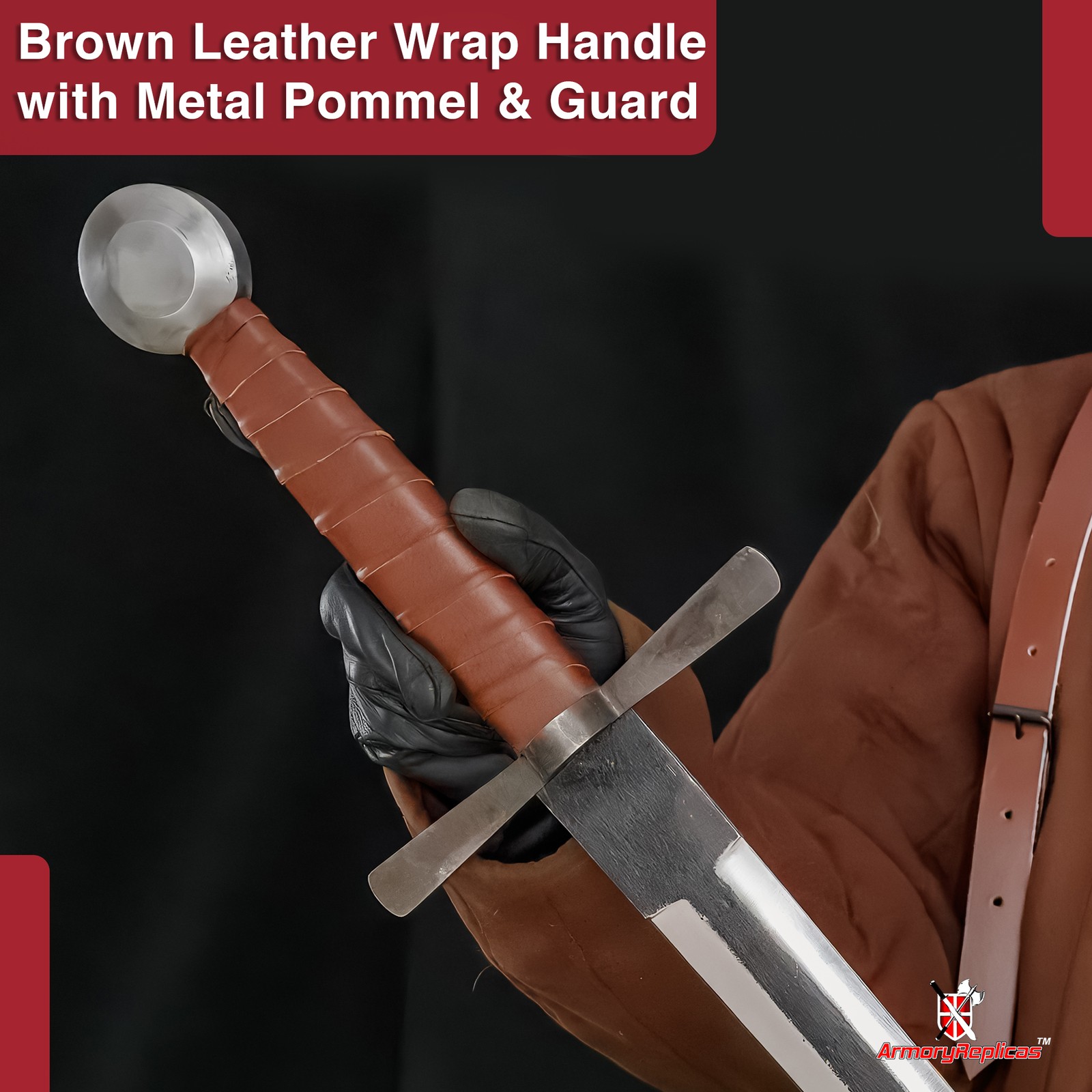 Castle in Knight Medieval Sword 1095 Carbon Steel Dual Tone Blade w/ Sheath