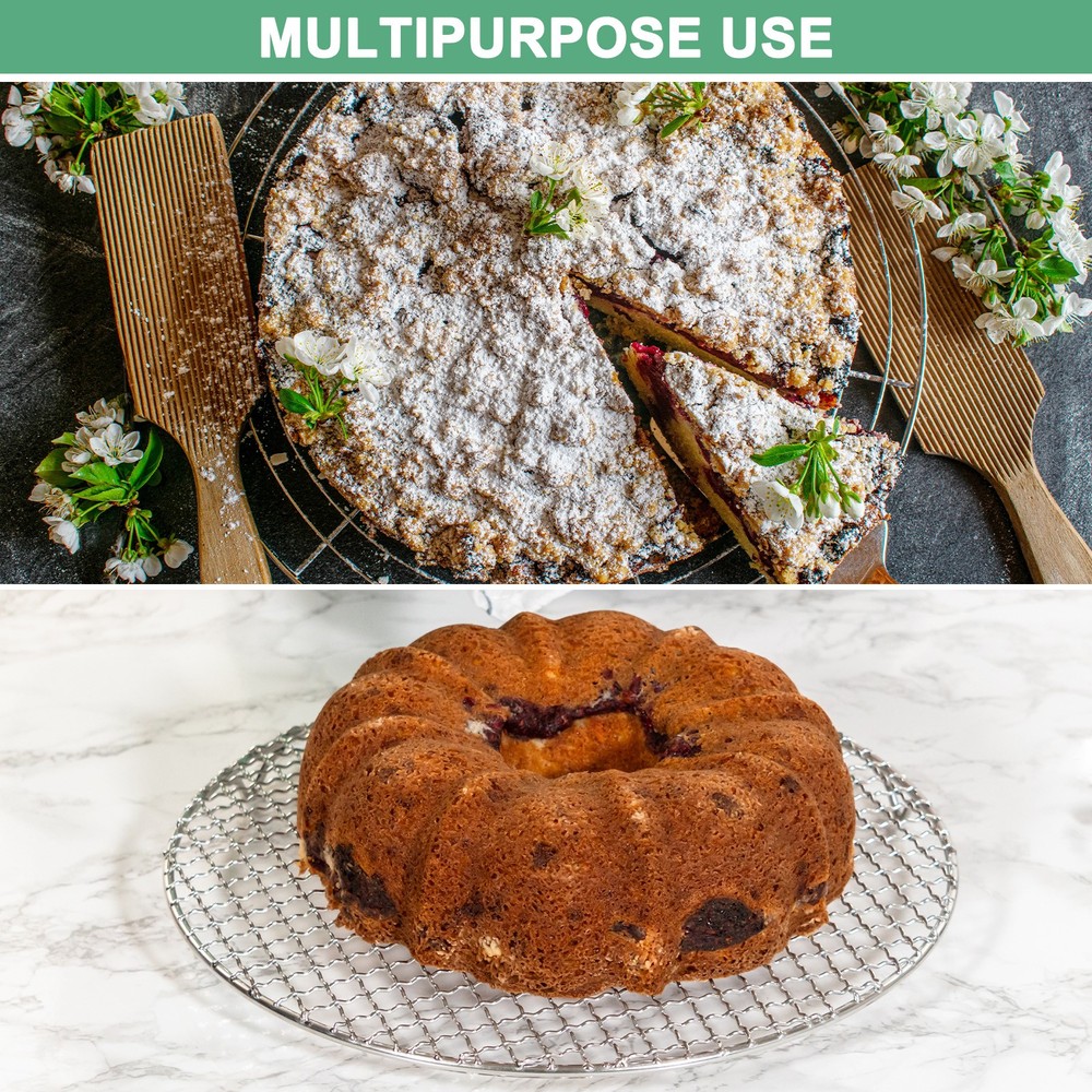 Cooling Rack, 12" Round Stainless Steel Baking Rack [Silver]