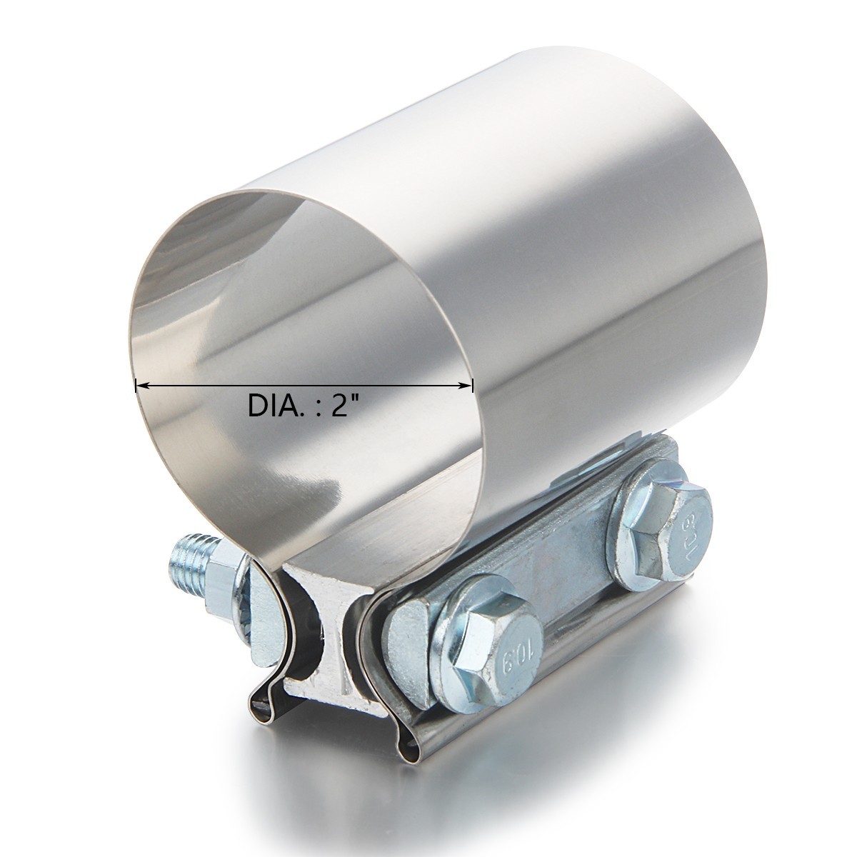 2PCS Stainless Steel Butt Joint Band Exhaust Clamp Sleeve Coupler T304 2inch