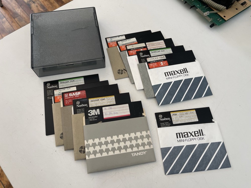 Sony MBC-1000 Computer Floppy Boot Disks + Software + Disk Carrying Case