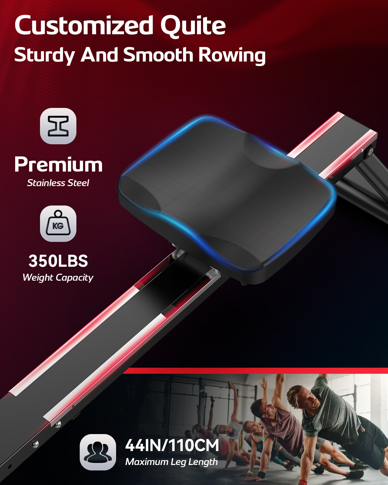 Magnetic Water Row Rowing Machine Rower 16 Levels Cardio Home Exercise Equipment