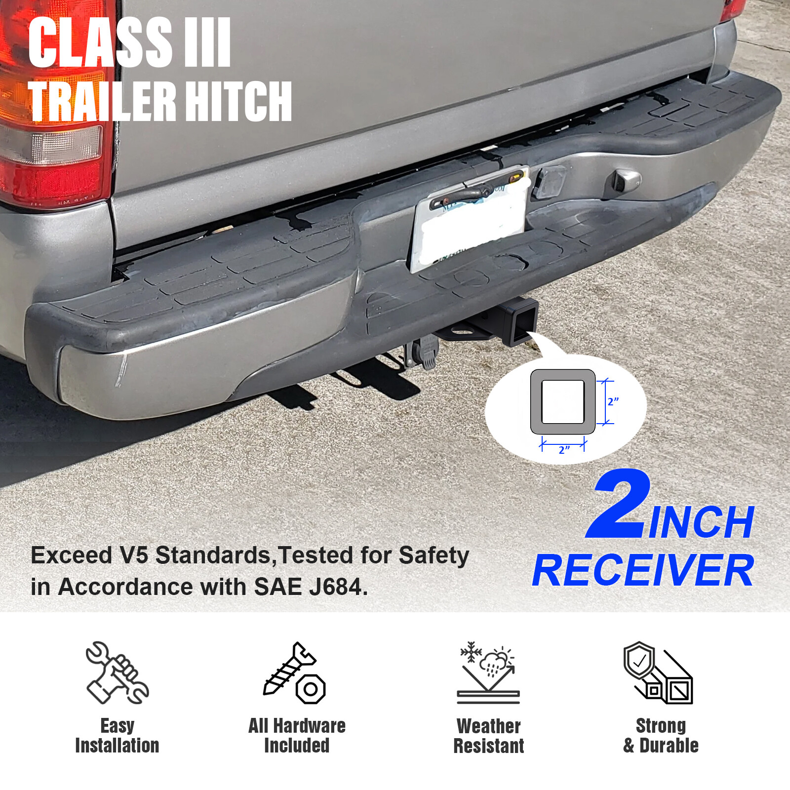 Trailer Towing Hitch Fit GMC Sierra Chevrolet Silverado 1500 1999-2013