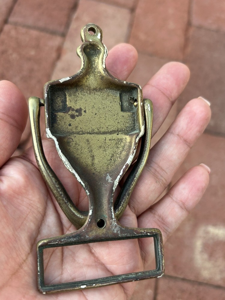 Vintage Mini Solid Brass Door Knocker 4.5” X 2” Nameplate