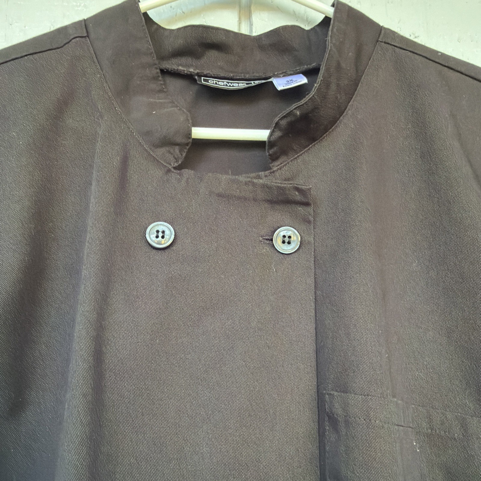 Men's Chef Coat Chefwear Jacket 3X Short Sleeve Black Button Pockets