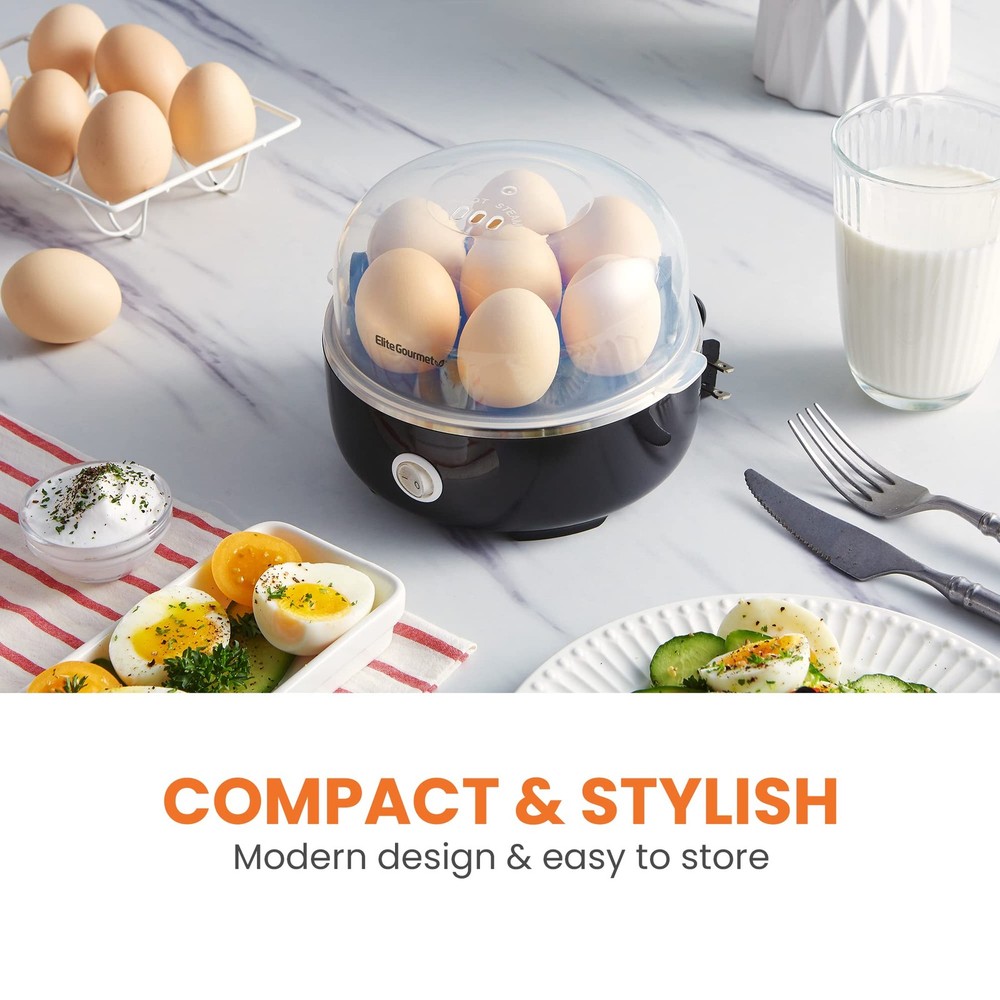 EGC115B Easy Egg Cooker Electric 7-Egg Capacity, Soft, Medium, Hard-Boiled Eg...