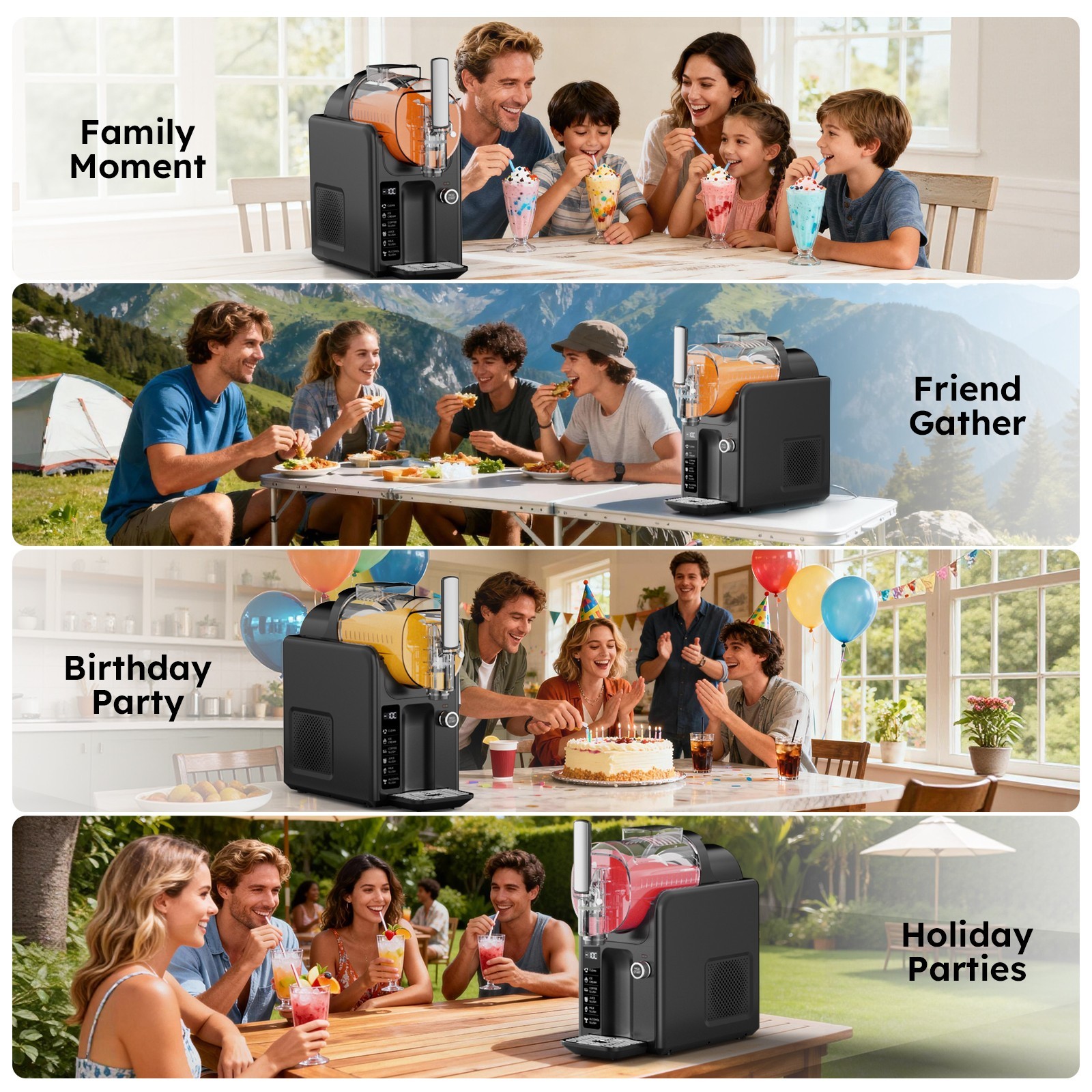 85oz Slushie Machine Margarita Smoothie Frozen Drink Slushy and Ice Cream Maker