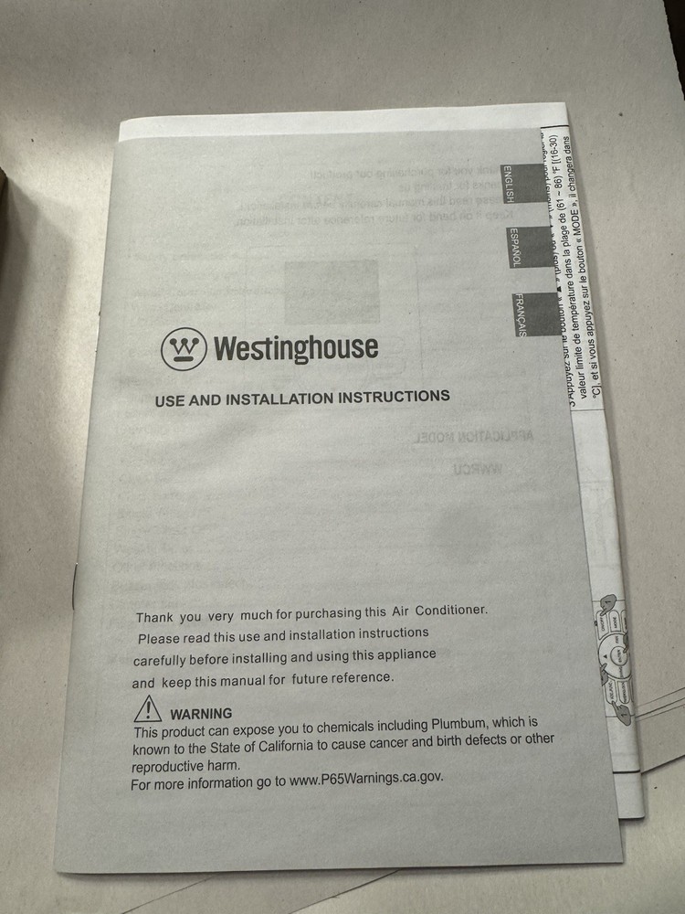 Westinghouse WWRCU Wired Remote Controller For 23 SEER Single & Multi-Zone