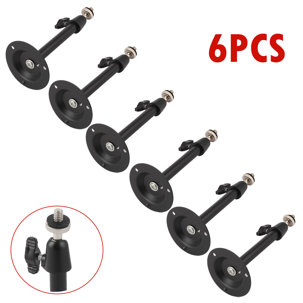 6Pcs Metal Security Housing Mount Bracket for CCTV Camera Black