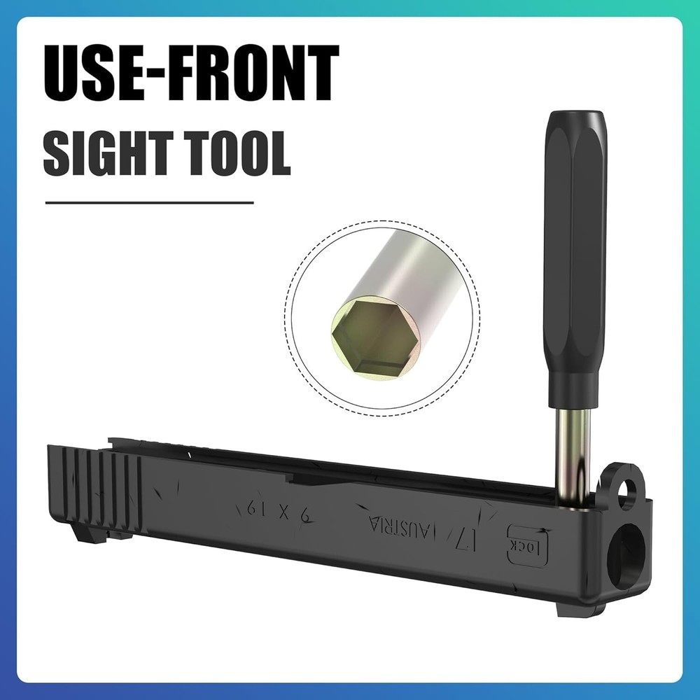Sight Pusher Tool with Tool Kit for Handguns Front Rear Sight Removal Adjustment