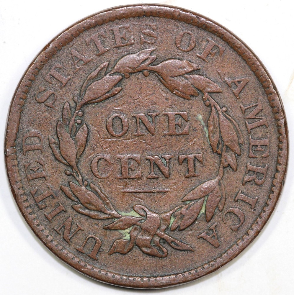 1837 1c N-2 Coronet or Matron Head Large Cent