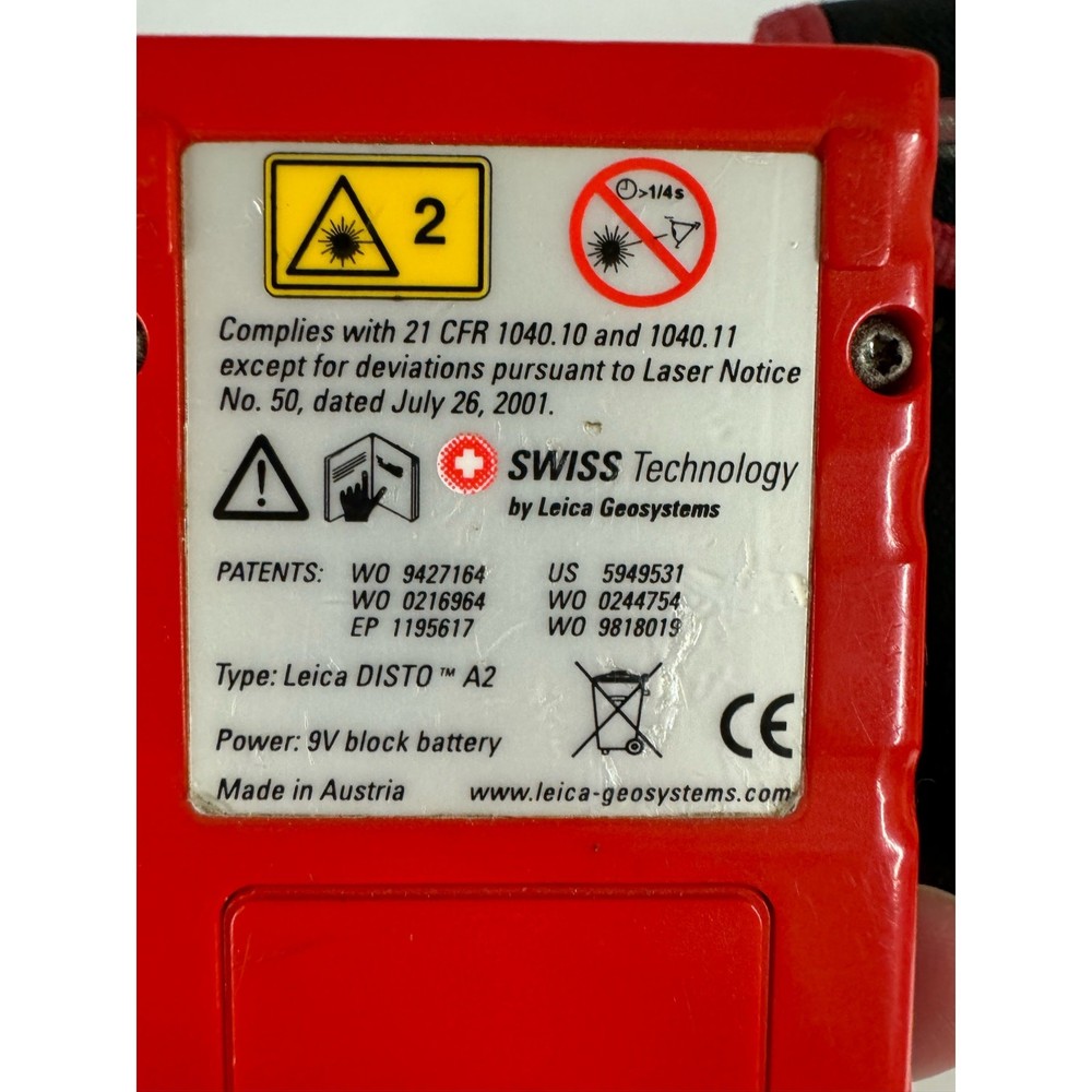 Leica Disto A2 Laser Distance Meter with Case