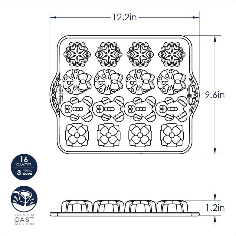 Holiday Teacakes Cakelet Pan