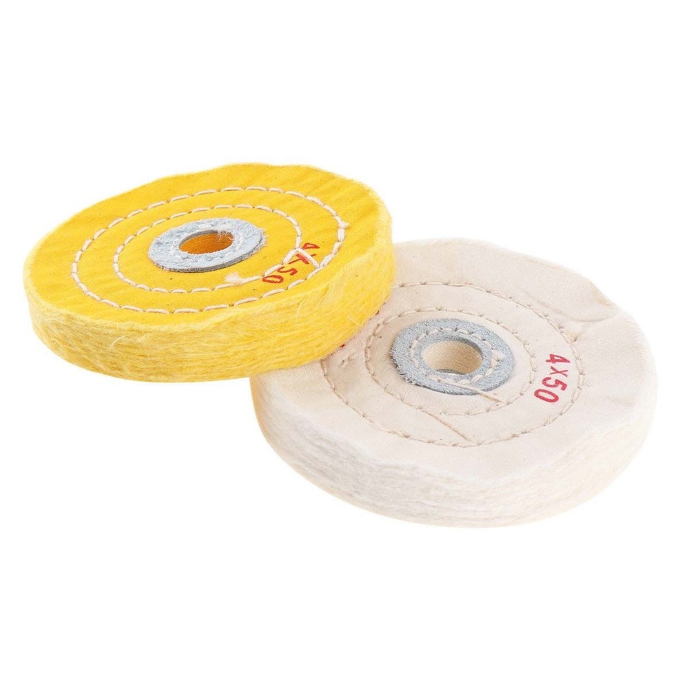 2pcs 4 Inch Buffing Soft Polishing Buffer Polish Wheel Pad Kit For Bench Grinder