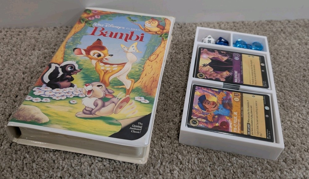 Disney Lorcana  VHS Style Deck Box Storage with Dice!