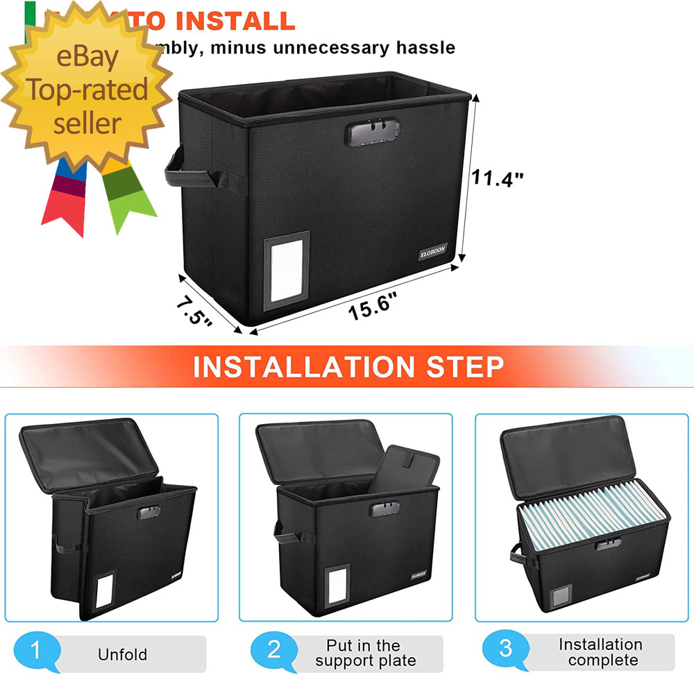 Comic Book Storage Box, Fireproof & Water-Resistant Comic Book Box with Lock an