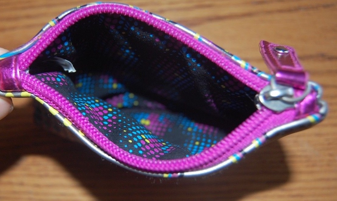 DISNEY STORE MINNIE MOUSE GLITTER SPARKLY MAKEUP BAG COIN PURSE SILVER